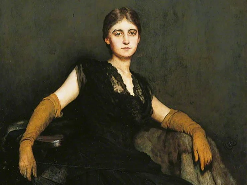 1849-Hubert von Herkomer - Incantata (La Dama in Nero) - Galleria d'arte di Leeds